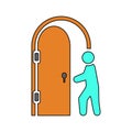 Door, entry, in icon