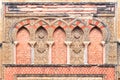 Door and facade of San Ildefonso, Moorish facade of the Great Mosque in Cordoba, Andalusia, Spain