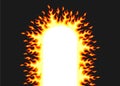 Door flames illustration. Isolated on black background. Royalty Free Stock Photo