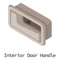 Door handle car icon, isometric 3d style Royalty Free Stock Photo