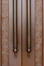 Door handle with chinese design in buddhist temple Royalty Free Stock Photo