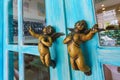 Door handle with cupid shape decorated