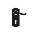 Door handle icon. The keyhole. Simple flat vector illustration on a white background Royalty Free Stock Photo