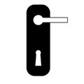 Door handle icon on white background. flat style. lock icon for your web site design, logo, app, UI. furniture symbol. black door