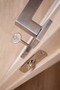Door handle with a key vertical Royalty Free Stock Photo
