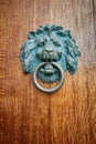 Door handle Lion with ring in mouth Royalty Free Stock Photo