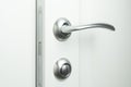 Door handle with lock and magnetic latch. Interior doors fittings Royalty Free Stock Photo