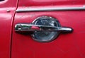 Door handle of old car. Royalty Free Stock Photo