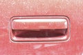Door handle of old car, close-up Royalty Free Stock Photo