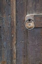 Door Handle Ring on Old Wooden Door Royalty Free Stock Photo