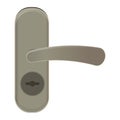 Door handle vector doorknob to lock doors at home and metal door-handle in house interior illustration set of entrance