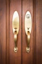 Door handles with key Royalty Free Stock Photo