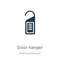 Door hanger icon vector. Trendy flat door hanger icon from hotel and restaurant collection isolated on white background. Vector Royalty Free Stock Photo
