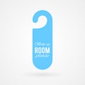 Door hanger with text: `Make up room please`. Vector illustration, flat design