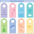 Sleep Door Hangers for Bedroom and Nursery, Pastels