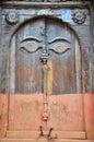 Door in Hanuman Dhoka Basantapur Durbar square at Kathmandu Royalty Free Stock Photo