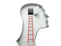 Door in head and ladder, concept of open mind Royalty Free Stock Photo