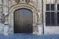 Door of Het Steen historic medieval castle Royalty Free Stock Photo