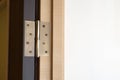 Door hinges close-up Royalty Free Stock Photo