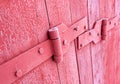 Door hinges of an old wooden building Royalty Free Stock Photo