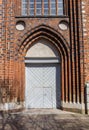 Door of the historic Jacobi church in Stralsund