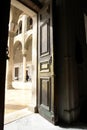 Door in historical umayyad mosque in damascus