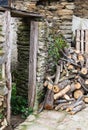 Door of the house in ruins