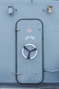 The door on HTMS Chakri Naruebet. Royalty Free Stock Photo