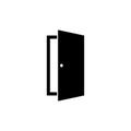 Door icon in flat style. Open door symbol