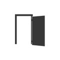 Door icon vector, flat design best vector Royalty Free Stock Photo