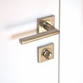 Door integrated lock, consisting of a rotating metal handle and a locking device