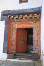 Door of Jakar Dzong Royalty Free Stock Photo