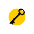 Door key graphic icon. Ancient key sign isolated on white background Royalty Free Stock Photo