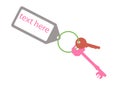 Door keys with key tag Royalty Free Stock Photo