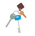 Door keys with trinket. Royalty Free Stock Photo