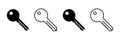 Door keys vector icon set. Linear key symbol in different style Royalty Free Stock Photo