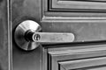 Door knob handle dirty cumulative with bacteria, Germ or virus spreading on public surface. Royalty Free Stock Photo