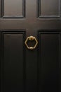 Door Knocker on a Black Front Door in New England