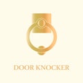 door knocker logo design vector flat isolated illustration