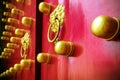 Door knockers in the temple of heaven in beijing Royalty Free Stock Photo