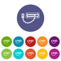 Door latch icons set vector color