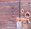 Door with lock and circle to knock