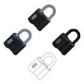 Door lock. Code lock single icon in cartoon,black style vector symbol stock illustration web. Royalty Free Stock Photo