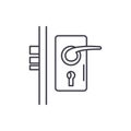 Door lock line icon concept. Door lock vector linear illustration, symbol, sign