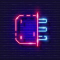 Door lock neon icon. Vector illustration for design. Repair tool glowing sign. Construction tools concept Royalty Free Stock Photo