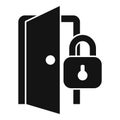 Door lock stop theft icon simple vector. Alarm security Royalty Free Stock Photo