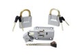 Door lock and two padlocks Royalty Free Stock Photo