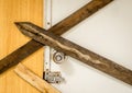 Door locked up securely with wood plank