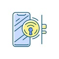 Door locker RGB color icon Royalty Free Stock Photo