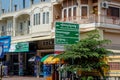 Road sign to Phnom Penh in Sihanoukville,Cambodia, South east As